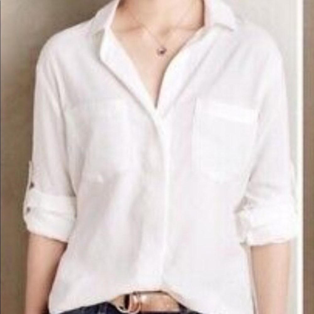 Cloth and stone white long sleeved blouse sz m